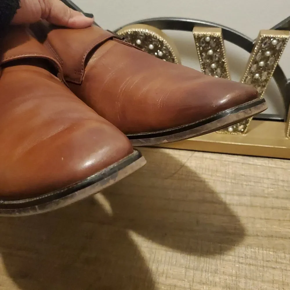 Florsheim Brown Sorrento Plain Toe Single Buckle Leather Men's Dress Shoes Sz 11